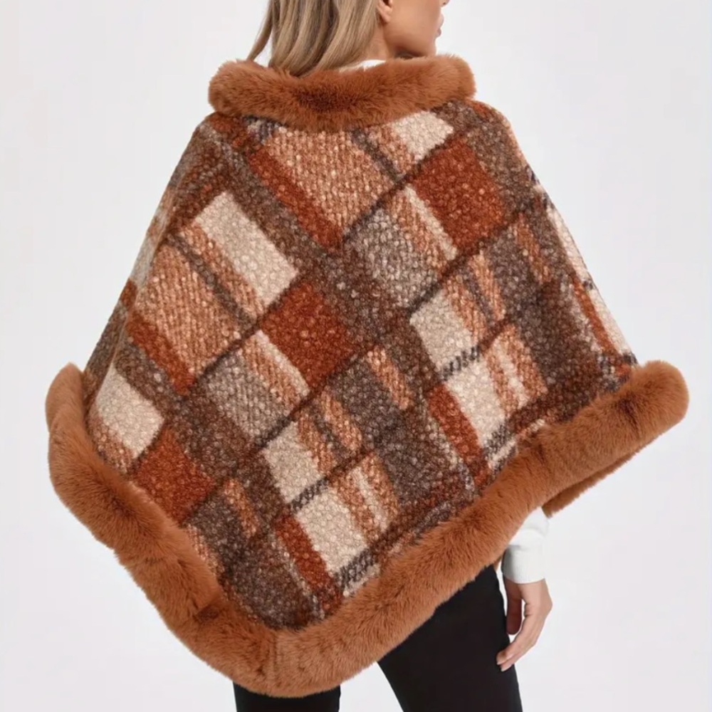 Clearance ❤️‍🔥❤️‍🔥❤️‍🔥🍁sale Fall Boho Plaid Rustic plaid cape🍁